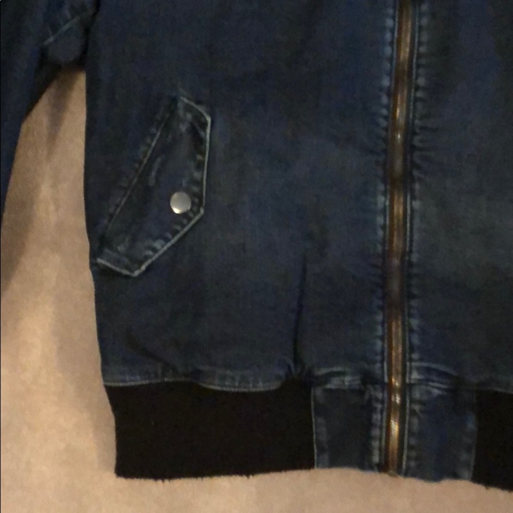 Hudson Jeans dark denim bomber jacket - Picture 3 of 6
